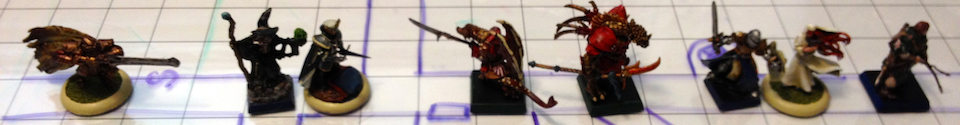 RPG miniatures on a grid